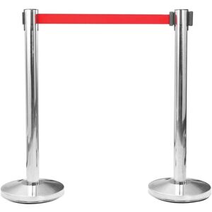 Vidaxl - Stanchion with Belt Airport Barrier Stainless Steel Silver Vidaxl - Stanchion with Belt Airport Barrier Stainless Steel Silver