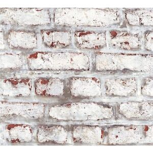 Profhome 362801-GU Non-woven stone wallpaper - Matt white brown grey - 0.53m x 10.05m Profhome 362801-GU Non-woven stone wallpaper - Matt white brown grey - 0.53m x 10.05m