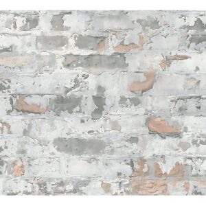 Profhome - Stone tile wallpaper wall 369292 non-woven wallpaper smooth used look matt grey white 5.33 m2 (57 ft2) Profhome - Stone tile wallpaper wall 369292 non-woven wallpaper smooth used look matt grey white 5.33 m2 (57 ft2)
