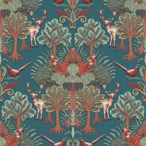 YÖL - Teal Nordic Deer Wallpaper Floral Textured Paste The Wall Vinyl Stag Red Green YÖL - Teal Nordic Deer Wallpaper Floral Textured Paste The Wall Vinyl Stag Red Green