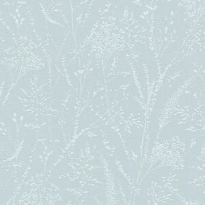 Profhome - Ton-sur-ton wallpaper wall 397664 non-woven wallpaper textured with floral ornaments shimmering blue white 5.33 m2 Profhome - Ton-sur-ton wallpaper wall 397664 non-woven wallpaper textured with floral ornaments shimmering blue white 5.33 m2
