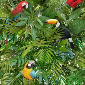 Muriva - Tropical Jungle Wallpaper Toucan Parrot Bird Pattern Flower Leaves Leaf Muriva - Tropical Jungle Wallpaper Toucan Parrot Bird Pattern Flower Leaves Leaf