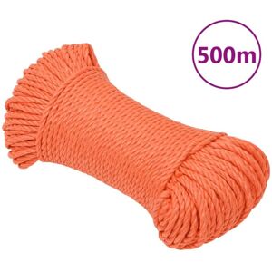 vidaXL Orange 3mm/500m Twisted Rope - Work, Garden, Boat vidaXL Orange 3mm/500m Twisted Rope - Work, Garden, Boat