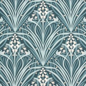 Ugepa - Navy White Bluebell Floral Wallpaper Textured Modern Paste The Wall Vinyl Ugepa - Navy White Bluebell Floral Wallpaper Textured Modern Paste The Wall Vinyl