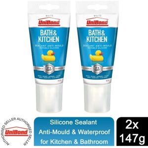 Unibond - Silicone Sealant Anti-Mould & Waterproof for Kitchen & Bathroom, 147g 2 Pack Unibond - Silicone Sealant Anti-Mould & Waterproof for Kitchen & Bathroom, 147g 2 Pack