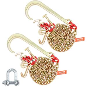 VEVOR J Hook Chain, 2PCS 5/16' x 6' G80 15' Long Shank j Hook Tow Chain with rtj Cluster Hook & Grab Hook, 5400 lbs Working Load, Heavy Duty Transport VEVOR J Hook Chain, 2PCS 5/16' x 6' G80 15' Long Shank j Hook Tow Chain with rtj Cluster Hook & Grab Hook, 5400 lbs Working Load, Heavy Duty Transport