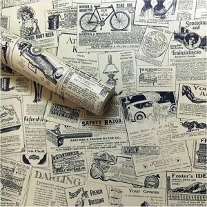 Tinor - Vintage Vinyl Self Adhesive Newspaper Wallpaper, Self Adhesive Peel & Stick Wallpaper for Bedroom Living Room Decor - Newspaper, 45cm x 10m Tinor - Vintage Vinyl Self Adhesive Newspaper Wallpaper, Self Adhesive Peel & Stick Wallpaper for Bedroom Living Room Decor - Newspaper, 45cm x 10m