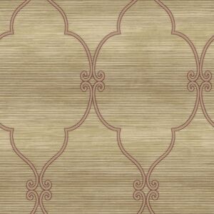 Wallquest - Striped Scroll Brown Wallpaper Classic Stylish Acrylic Coated Wallquest - Striped Scroll Brown Wallpaper Classic Stylish Acrylic Coated