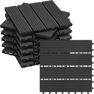 11x wpc Decking Tiles Garden Patio Balcony Interlocking Composite Decking Floor Anthracite - Woltu 11x wpc Decking Tiles Garden Patio Balcony Interlocking Composite Decking Floor Anthracite - Woltu