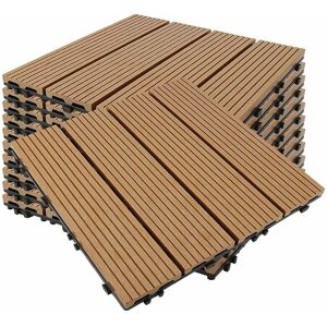 DEWDAT Wpc Plastic Composite Tile Outdoor Flooring Wood-plastic Slabs Outdoor Grating Plug-in System for Patio Garden Balcony(11 Pieces-30 x 30cm (Almond DEWDAT Wpc Plastic Composite Tile Outdoor Flooring Wood-plastic Slabs Outdoor Grating Plug-in System for Patio Garden Balcony(11 Pieces-30 x 30cm (Almond