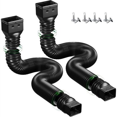 Gotrays - 2 Pack Flexible Gutter Drain Hose, Gutter Set, 21-60 Inch Extension, Rainwater Tube Connector, Expandable for Most Rain Tubes in Gotrays - 2 Pack Flexible Gutter Drain Hose, Gutter Set, 21-60 Inch Extension, Rainwater Tube Connector, Expandable for Most Rain Tubes in