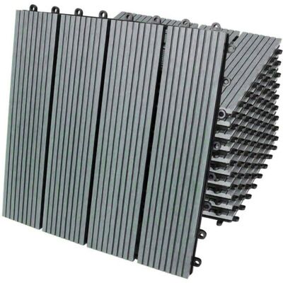 Monster-shop - 66 x wpc Decking Floor Tiles 30x30cm - Grey Monster-shop - 66 x wpc Decking Floor Tiles 30x30cm - Grey
