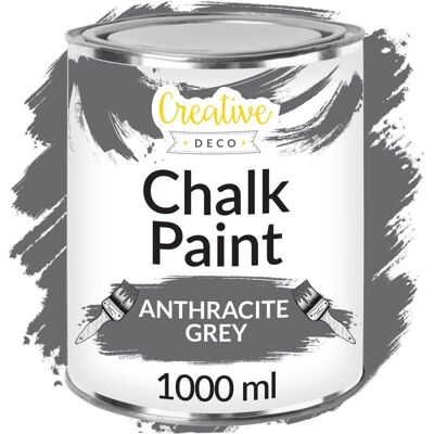 Creative Deco 1L Chalk Paint Gray for Furniture - Paint Creative Deco 1L Chalk Paint Gray for Furniture - Paint