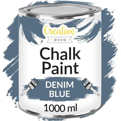 Creative Deco 1l azul denim chalk paint for furniture & wood - Paint Creative Deco 1l azul denim chalk paint for furniture & wood - Paint