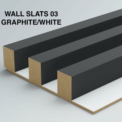 Furneo - Graphite on White 03 - Oak - 240x88 - Wall Slats Furneo - Graphite on White 03 - Oak - 240x88 - Wall Slats