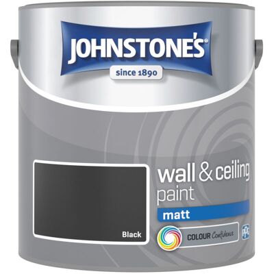 Johnstone's Black 2.5L Matt Wall Paint - Paint Johnstone's Black 2.5L Matt Wall Paint - Paint