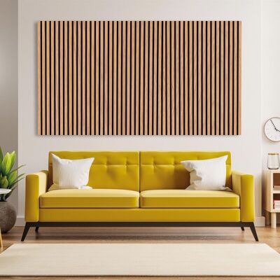 Kraus - Acoustic Slat Wall Panel 3D Wood - Natural Oak - 19x572.5mm - Single - Brown Kraus - Acoustic Slat Wall Panel 3D Wood - Natural Oak - 19x572.5mm - Single - Brown