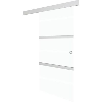 vidaXL Sliding Door ESG Glass and Aluminium 90x205 cm Silver - Sliding Door vidaXL Sliding Door ESG Glass and Aluminium 90x205 cm Silver - Sliding Door