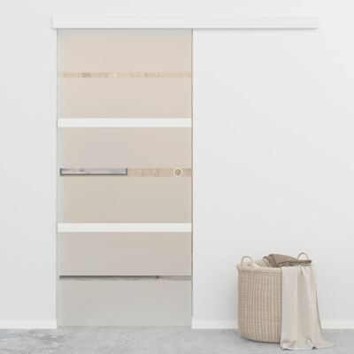 vidaXL Sliding Door - Soft Stops ESG Glass Aluminium 90x205 cm vidaXL Sliding Door - Soft Stops ESG Glass Aluminium 90x205 cm