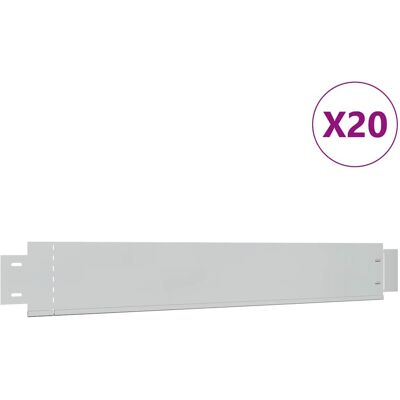 vidaXL Garden Edging Set of 10 Galvanized Steel - Garden Border vidaXL Garden Edging Set of 10 Galvanized Steel - Garden Border