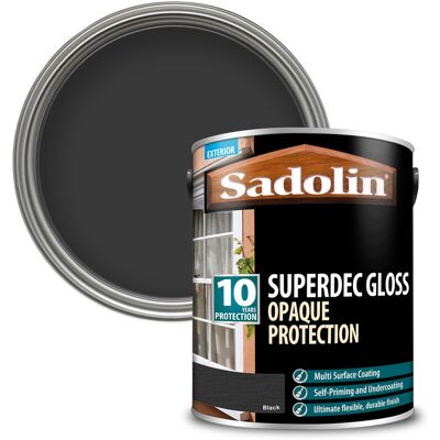 Sadolin Superdec Black Gloss 5L - Wood Protection Paint Sadolin Superdec Black Gloss 5L - Wood Protection Paint