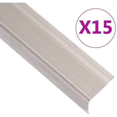 Stair Nosings in L-shape 15 pcs Aluminium 90 cm Champagne Vidaxl Stair Nosings in L-shape 15 pcs Aluminium 90 cm Champagne Vidaxl