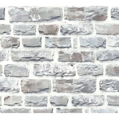 Profhome Stone Wallpaper - Non-woven, Grey, Patterned - 0.53x10.05m Profhome Stone Wallpaper - Non-woven, Grey, Patterned - 0.53x10.05m