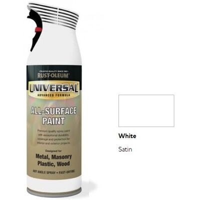 Rust-Oleum - AE0160002E8 - White Satin - 400ml - Spray Paint Rust-Oleum - AE0160002E8 - White Satin - 400ml - Spray Paint