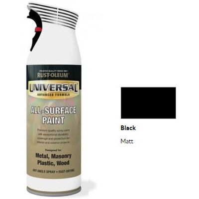 Rust-Oleum AE0160005E8 Universal All Surface Black Matt Spray Paint - Spray Paint Rust-Oleum AE0160005E8 Universal All Surface Black Matt Spray Paint - Spray Paint