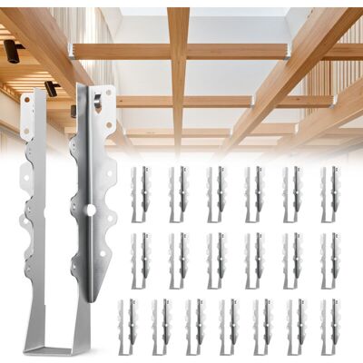 VEVOR 50 Pcs Joist Hanger, Inner Dimensions 1.57 x 1.50 x 7.83 inch / 40 x 38 x 199 mm, Rafter Hurricane Ties Joist Hangers with Rustproof Coating, VEVOR 50 Pcs Joist Hanger, Inner Dimensions 1.57 x 1.50 x 7.83 inch / 40 x 38 x 199 mm, Rafter Hurricane Ties Joist Hangers with Rustproof Coating,