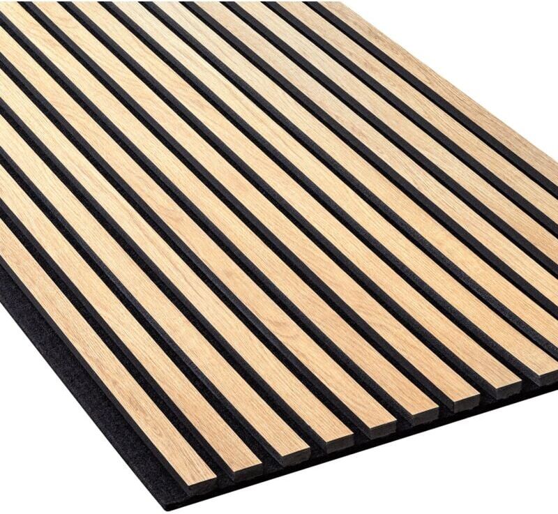NMC - 3D Acoustic Panel 3054675 selitstyle Wall panel 240 x 56.5 cm Slat Wall Cladding Natural Wood Look Scandinavian design light oak