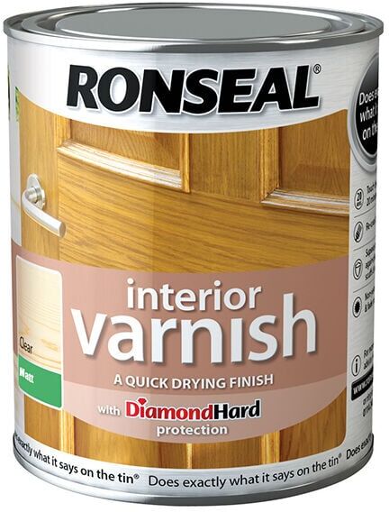 Ronseal 36878 Interior Varnish Quick Dry Matt Clear 2.5 litre RSLIVMCL25L