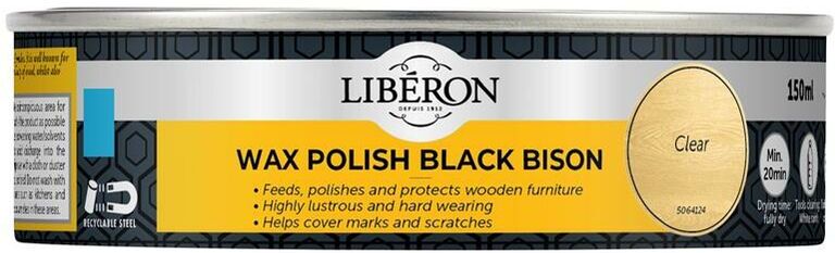Liberon 126867 Black Bison Wax Paste Clear 150ml LIBBPWCL150N