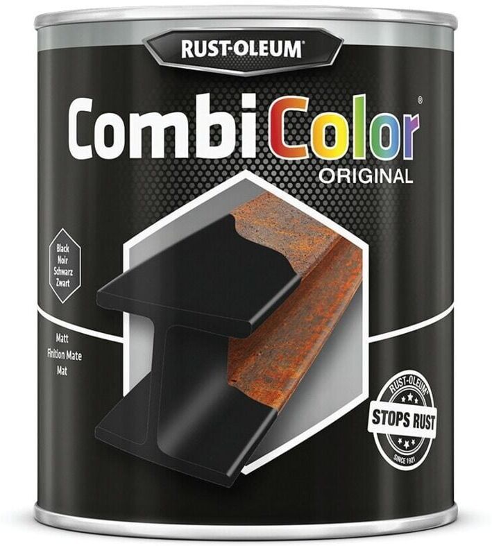 7378 Combicolor Flat Black Metal Paint - 750ML - Rust-oleum