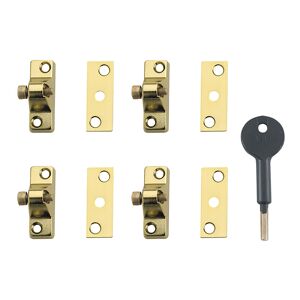 Locks V-8K118-4-EB 8K118 Economy Window Lock Electro Brass Finish Pack of 4 Visi YALV8K1184EB - Yale