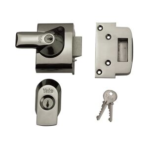 Locks BS2 Nightlatch British Standard Lock 40mm Backset Chrome Finish Visi - Yale