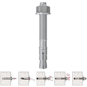 Fischer - fxa Through Bolts (Silver) - 10 x 176mm (20 Pack)