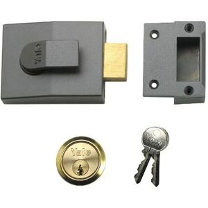 82 Dead Bolt Nightlatch 60mm w Dark Metallic Grey - Grey - Yale