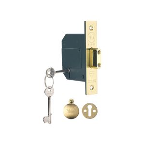 Locks 655620105025 PM562 Hi-Security bs 5 Lever Mortice Deadlock 68mm 2.5in Polished Brass YALPM562PB25 - Yale