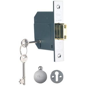 Locks 655620205162 PM562 Hi-Security bs 5 Lever Mortice Deadlock 81mm 3in Polished Chrome YALPM562CH30 - Yale