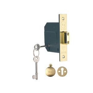 Locks 655620205025 PM562 Hi-Security bs 5 Lever Mortice Deadlock 81mm 3in Polished Brass YALPM562PB30 - Yale