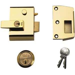 Yale - Locks 630002215542 P2 Double Security Nightlatch 40mm Backset Brasslux Finish Visi YALP2B