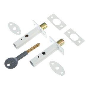 Locks 722444045071 PM444 Door Security Bolts White Finish Visi of 2 YALP2PM444WE - Yale