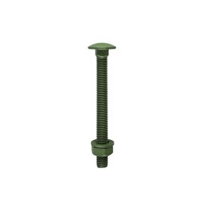 Timco - Carriage Bolts DIN603 Hex Nuts & Form a Washers Green Exterior - M10 x 200 Bag of 10 - 10200INCB
