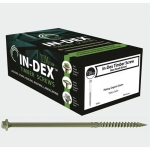 Timco - 6.7 x 100 In-Dex Hex Head Green Timber Framing Screws Qty 50
