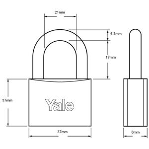 Yale - Commercial Padlock 17 x 40 x 6mm Zinc Plated