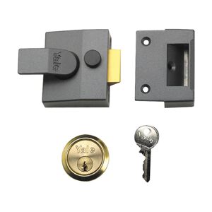 Locks 630085001702 85 Deadlocking Nightlatch 40mm Backset dmg Finish Box YAL85DMGPB - Yale