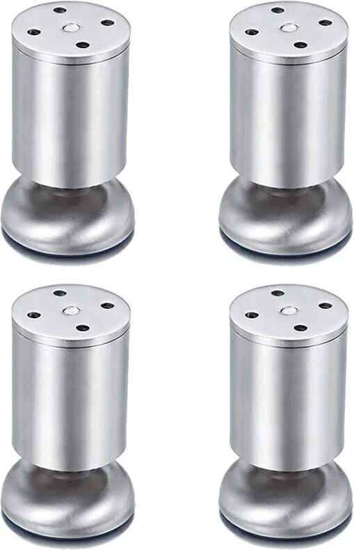 Furniture Legs Set of 4 Adjustable Stainless Steel Furniture Legs (50 x 100mm) Groofoo