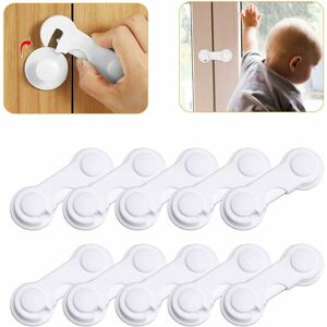 Tinor - 10 Pcs Safety Baby Locks, Child Safety Cupboard and Locking Latches, Drawer Locks with Strong Glue No Drilling for Kitchen Cabinet Drawers