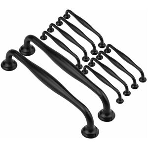 TINOR 10pcs Black furniture handle -black kitchen furniture handles Bedroom drawer door handles 128mm center distance,Handles for wardrobes